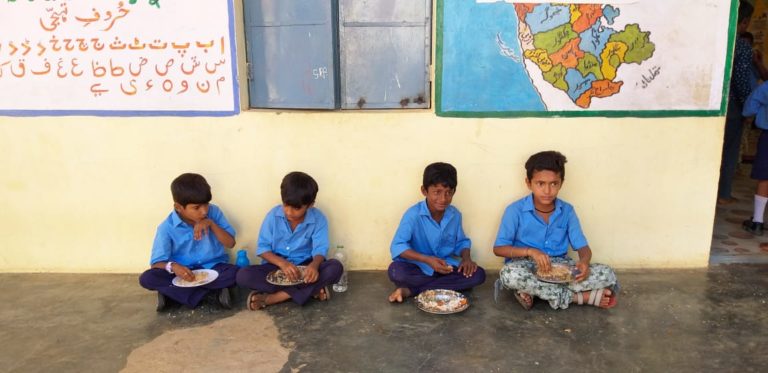 Before-and-after classroom improvements at a partner school