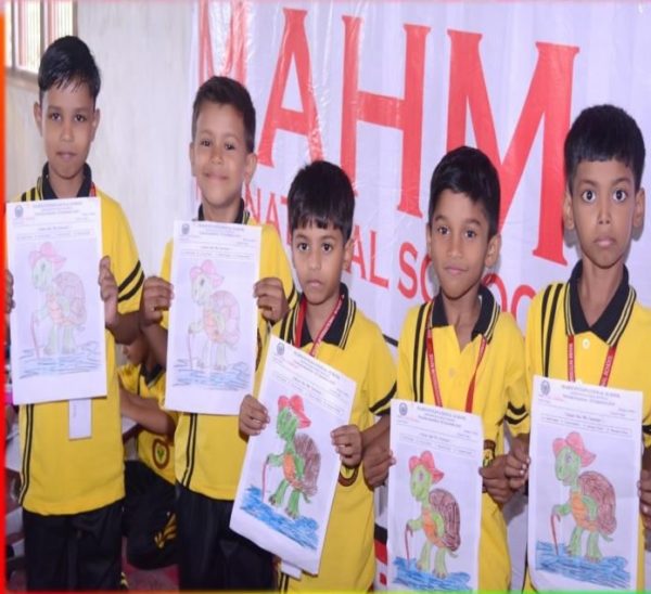 Students at MAHM International School in Chandauli