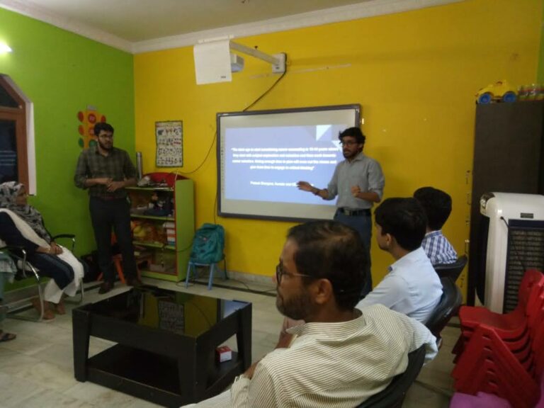 Students using computers in a classroom